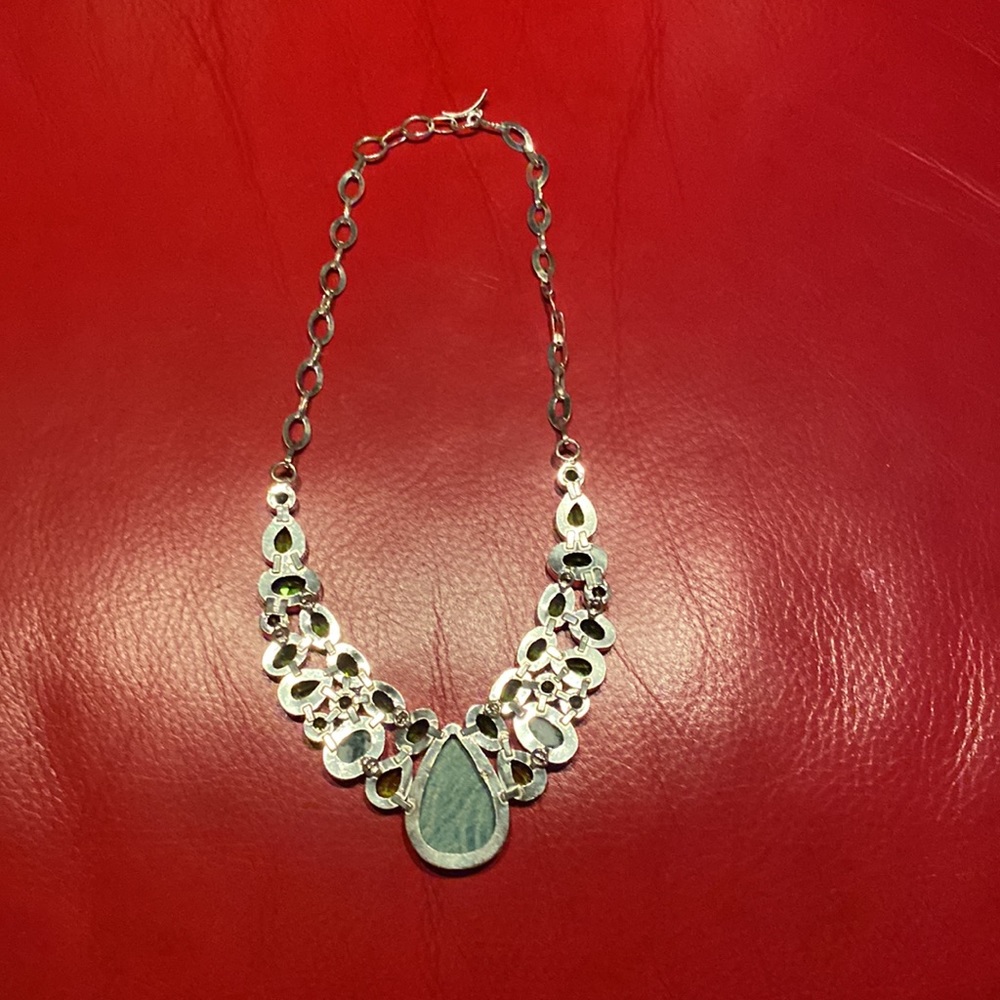 Stunning Amazonite & Peridot Solid Silver Stamped… - image 6